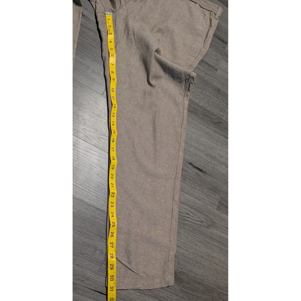 Banana Republic Men's Brown Linen Cotton Drawstring Athletic Fit Pant Size 38x32